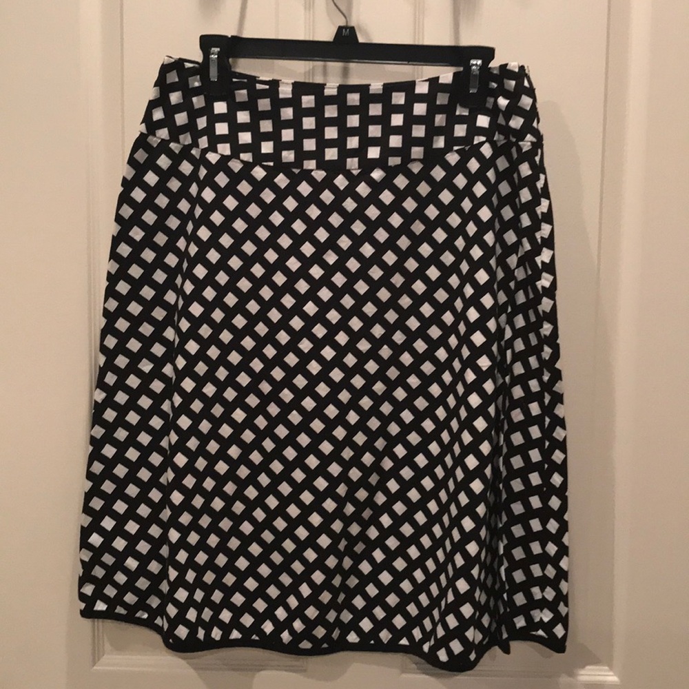 Black and white checkered skirt